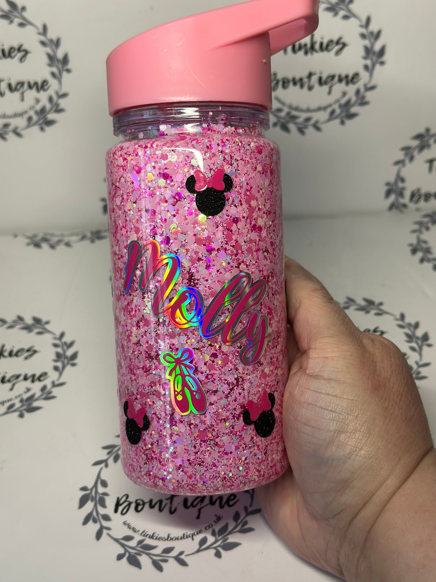 Mouse ballet dancer inspired 10oz double walled tumbler no globe glitter tumbler personalised