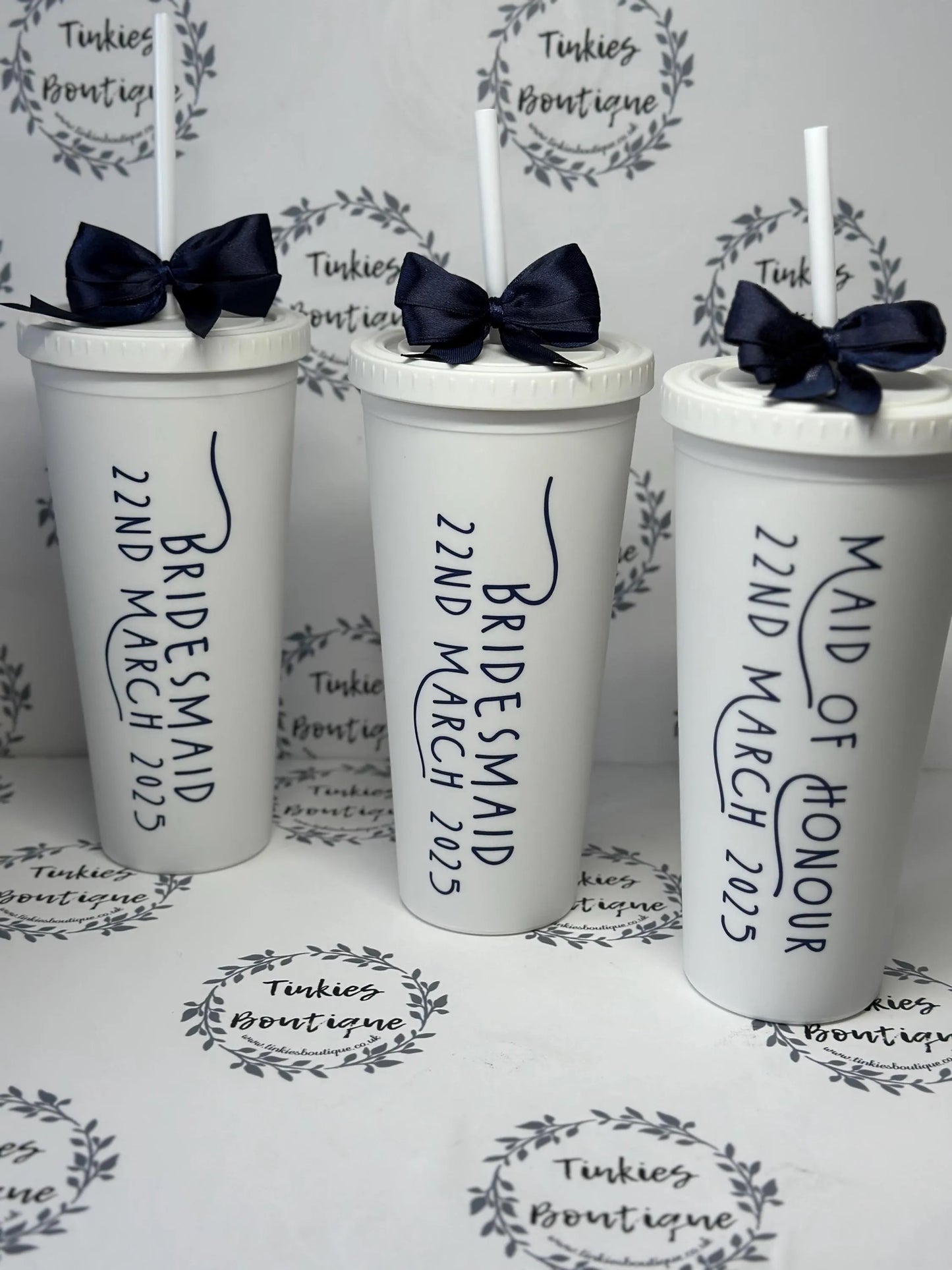 Personalised wedding double walled tumbler - bride - bridesmaids- groom