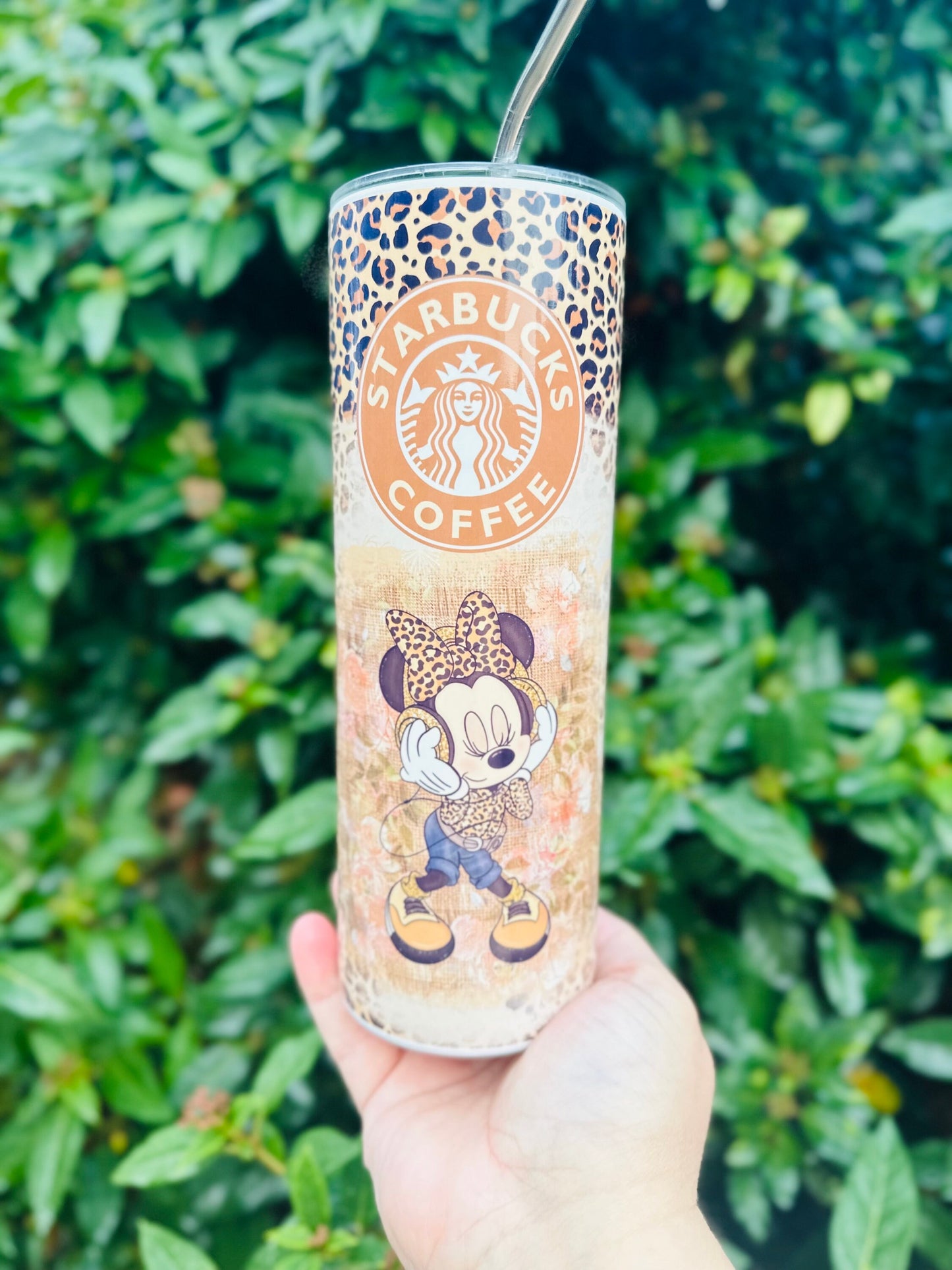 Minnie Mouse Starbucks leopard print – Cute & Colorful New Designs | Tinkies Boutique
