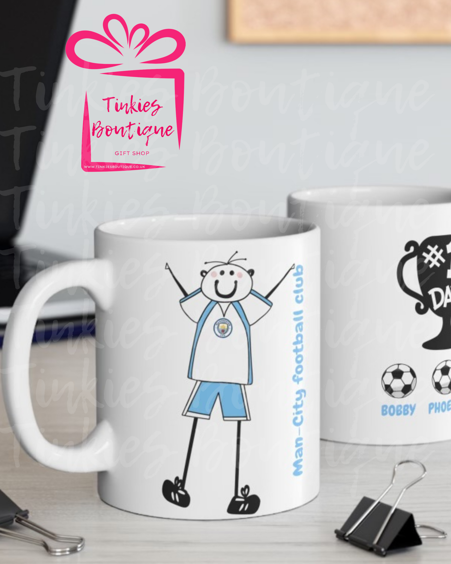 Fathers Day Stick Man Football Mug - custom Mug- - personalised Gift Mug