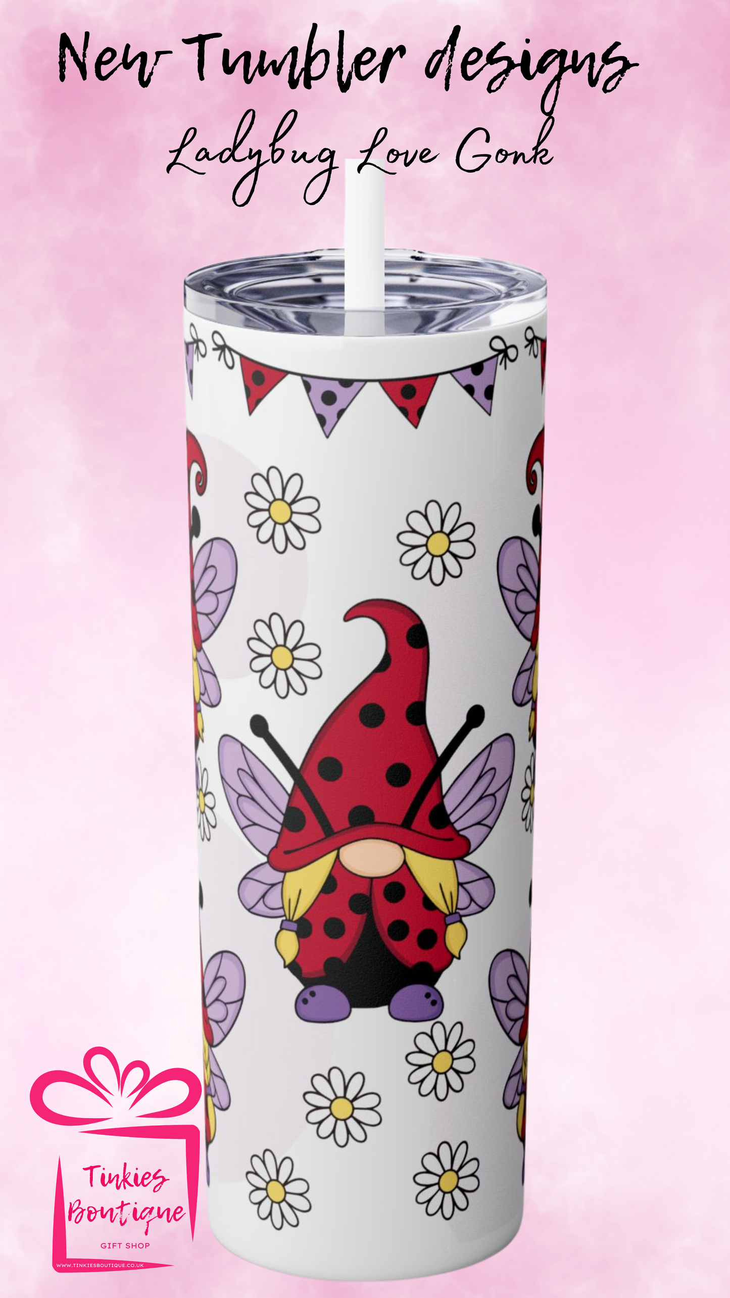 20oz Ladybug Valentine’s Tumbler - Cute & Festive Gift for Lovebugs!