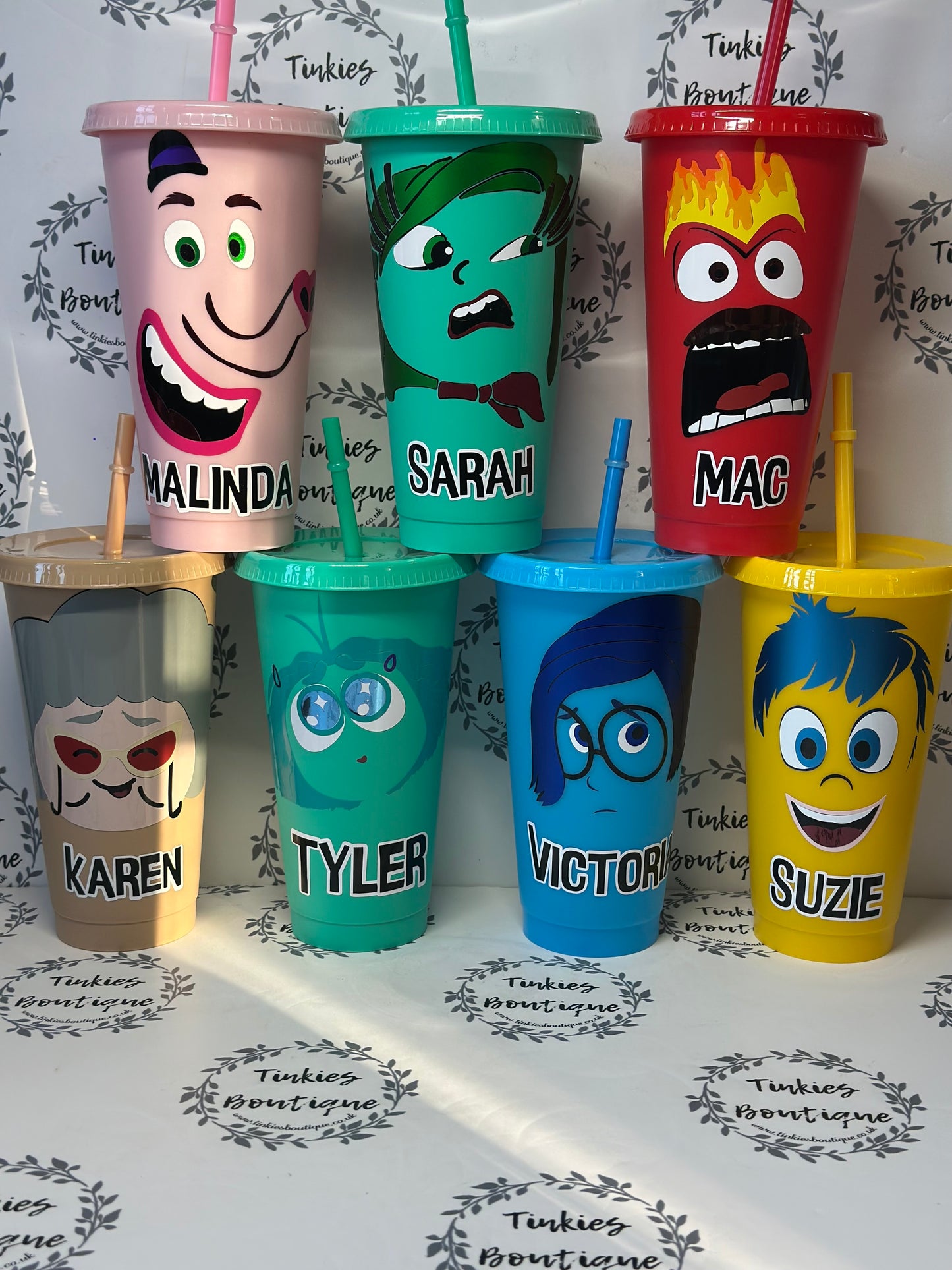 Inside Out 2 Inspired Cold Cups - Customisable Character-Themed Tumblers, Personalised Gifts