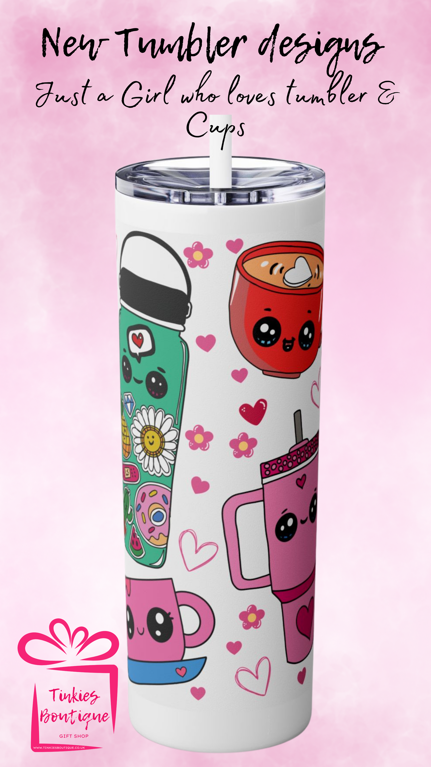 20oz Im Just a Girl Who Loves Tumblers & Cups’ Tumbler - Perfect for Drinkware Fans