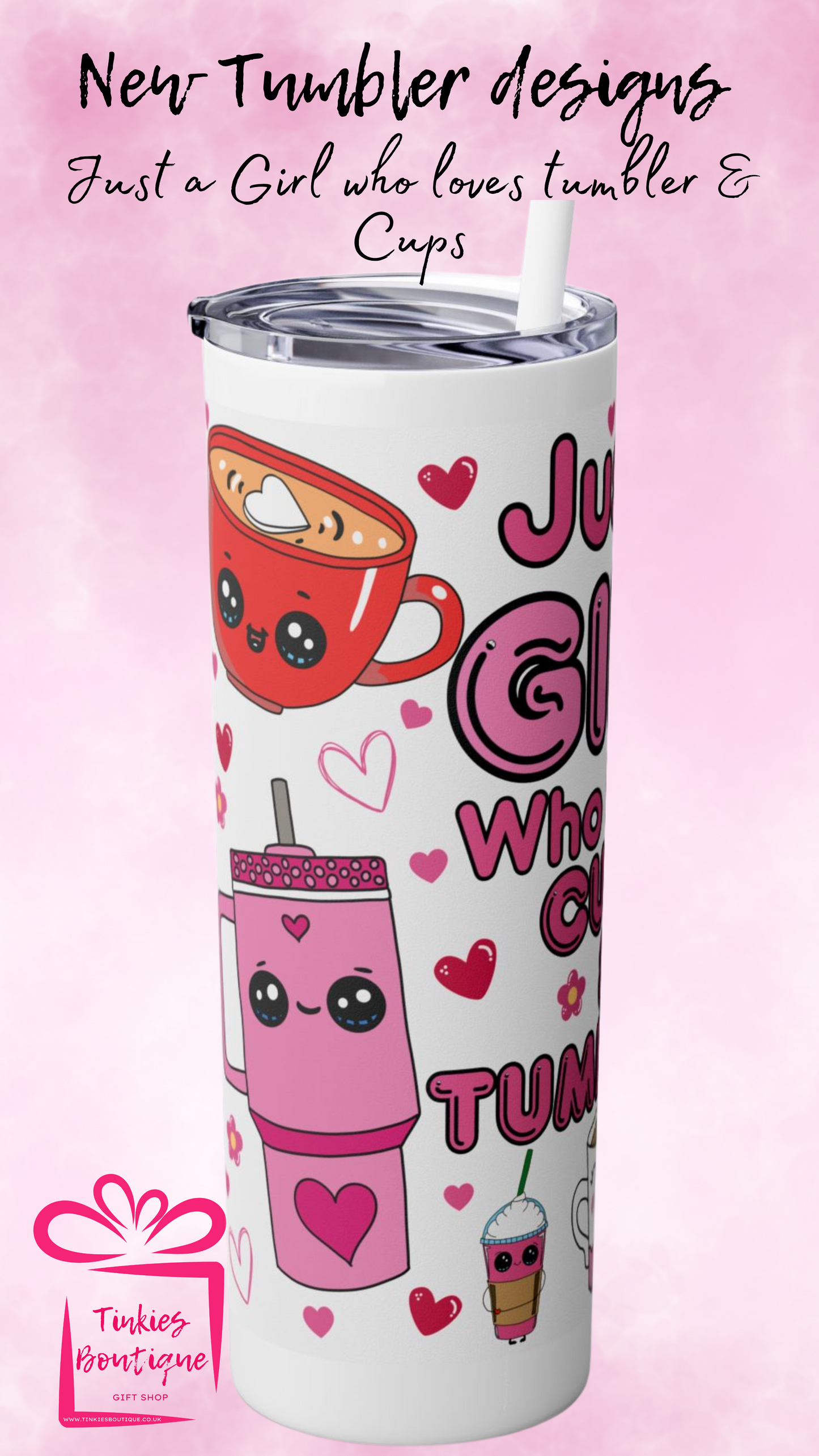 20oz Im Just a Girl Who Loves Tumblers & Cups’ Tumbler - Perfect for Drinkware Fans