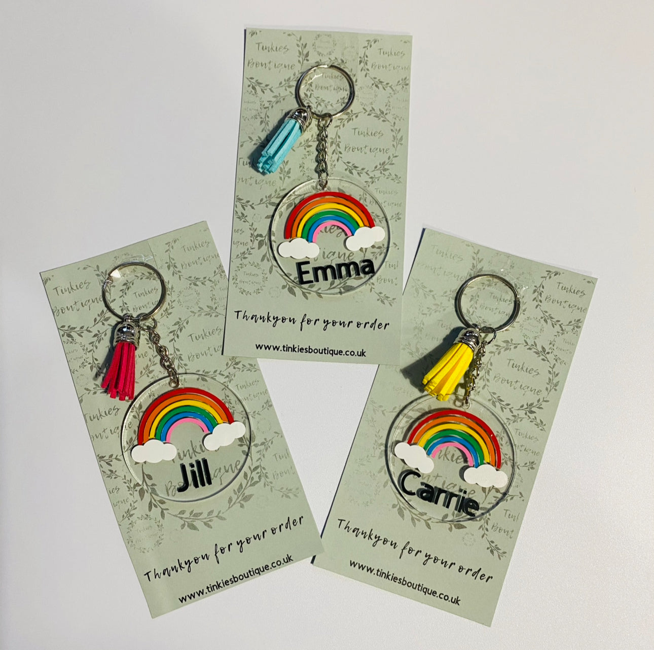 Personalised Rainbow Keyrings // stocking filler