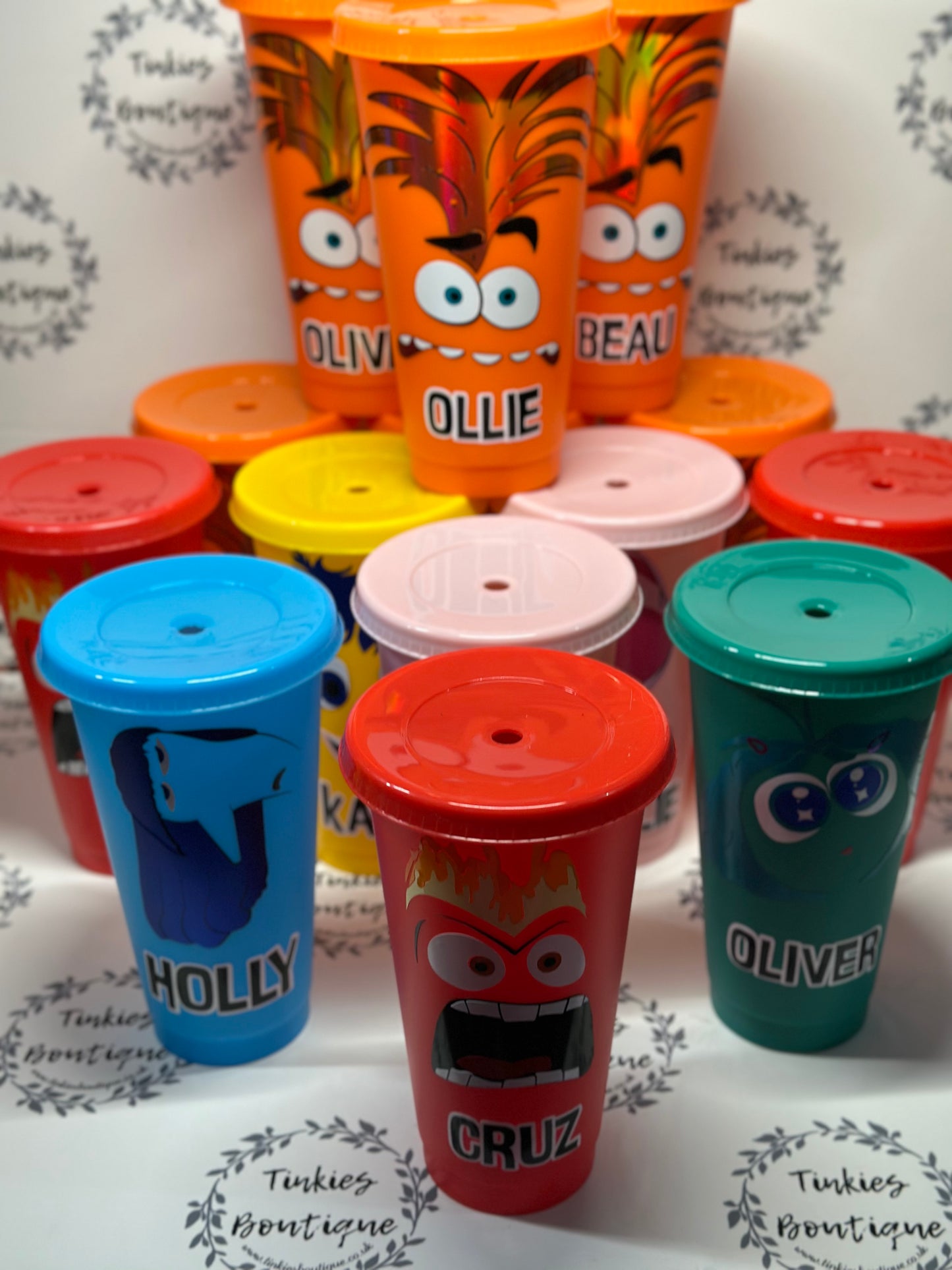 Inside Out 2 Inspired Cold Cups - Customisable Character-Themed Tumblers, Personalised Gifts