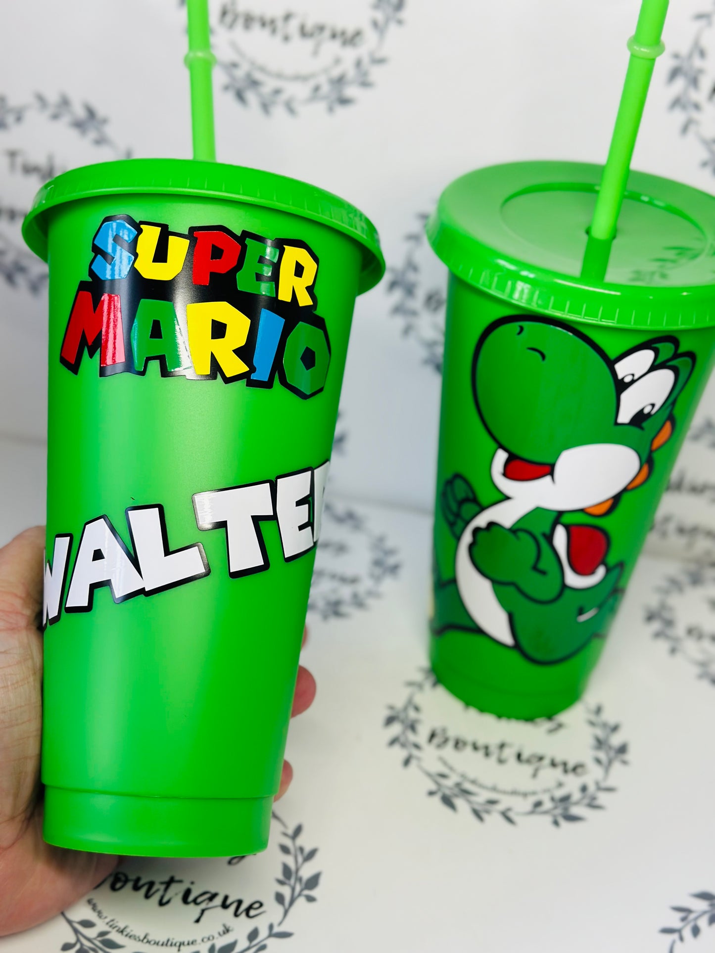 Mario and Friends Cold Cup Tumbler | Super Mario Movie-Inspired Drinkware - reusable, leak-proof lid