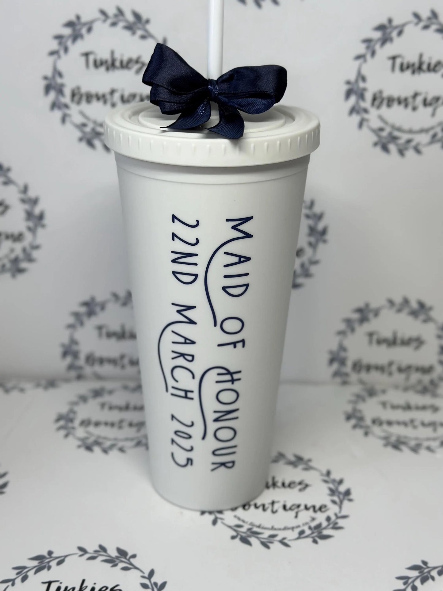 Personalised wedding double walled tumbler - bride - bridesmaids- groom
