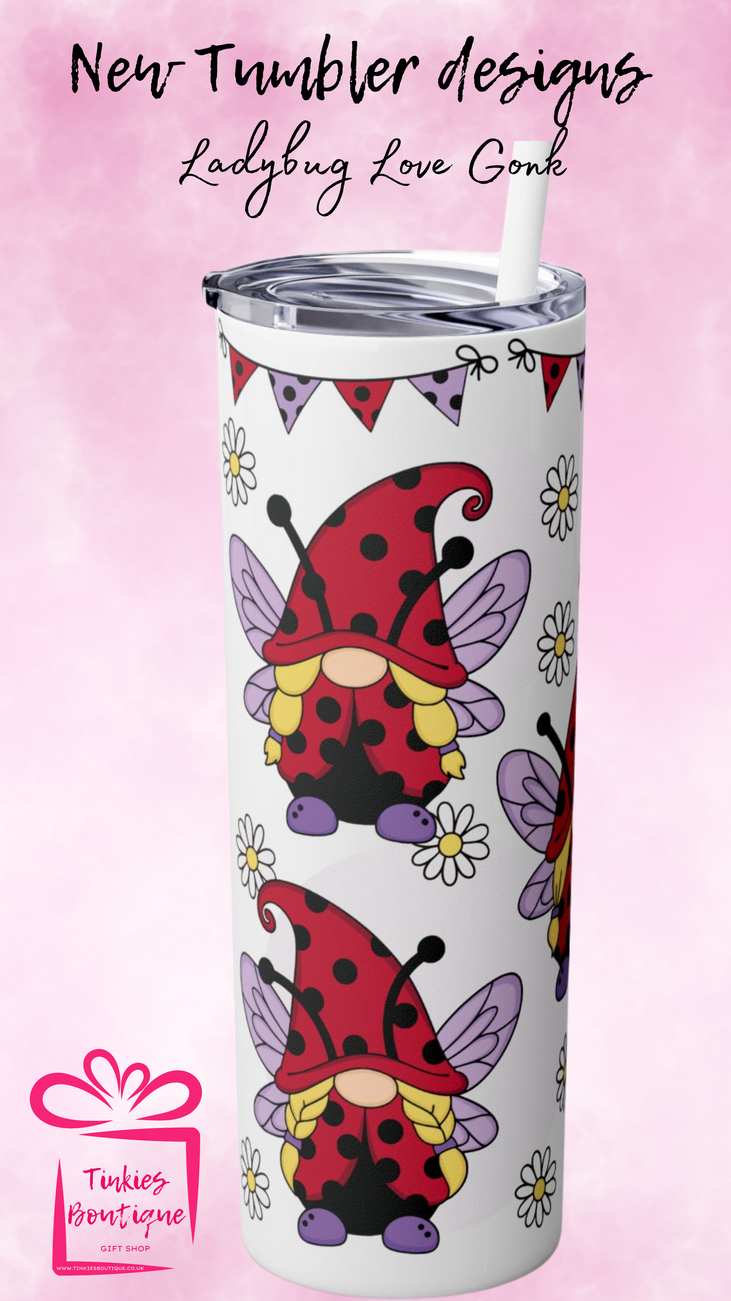 20oz Ladybug Valentine’s Tumbler - Cute & Festive Gift for Lovebugs!