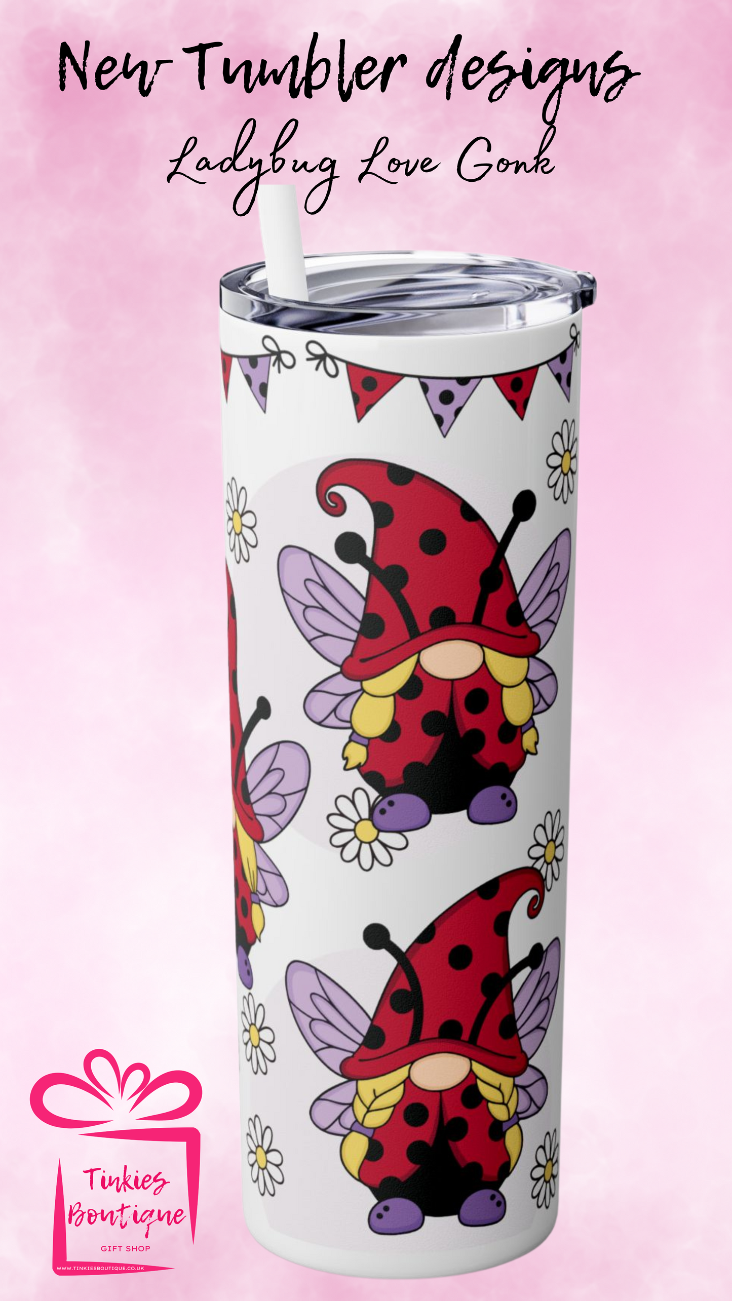 20oz Ladybug Valentine’s Tumbler - Cute & Festive Gift for Lovebugs!
