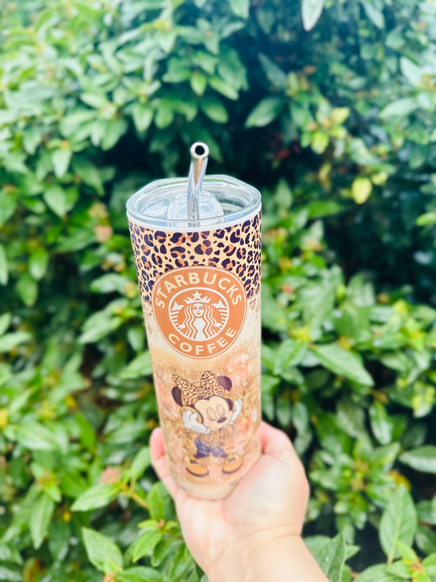 Minnie Mouse Starbucks leopard print – Cute & Colorful New Designs | Tinkies Boutique