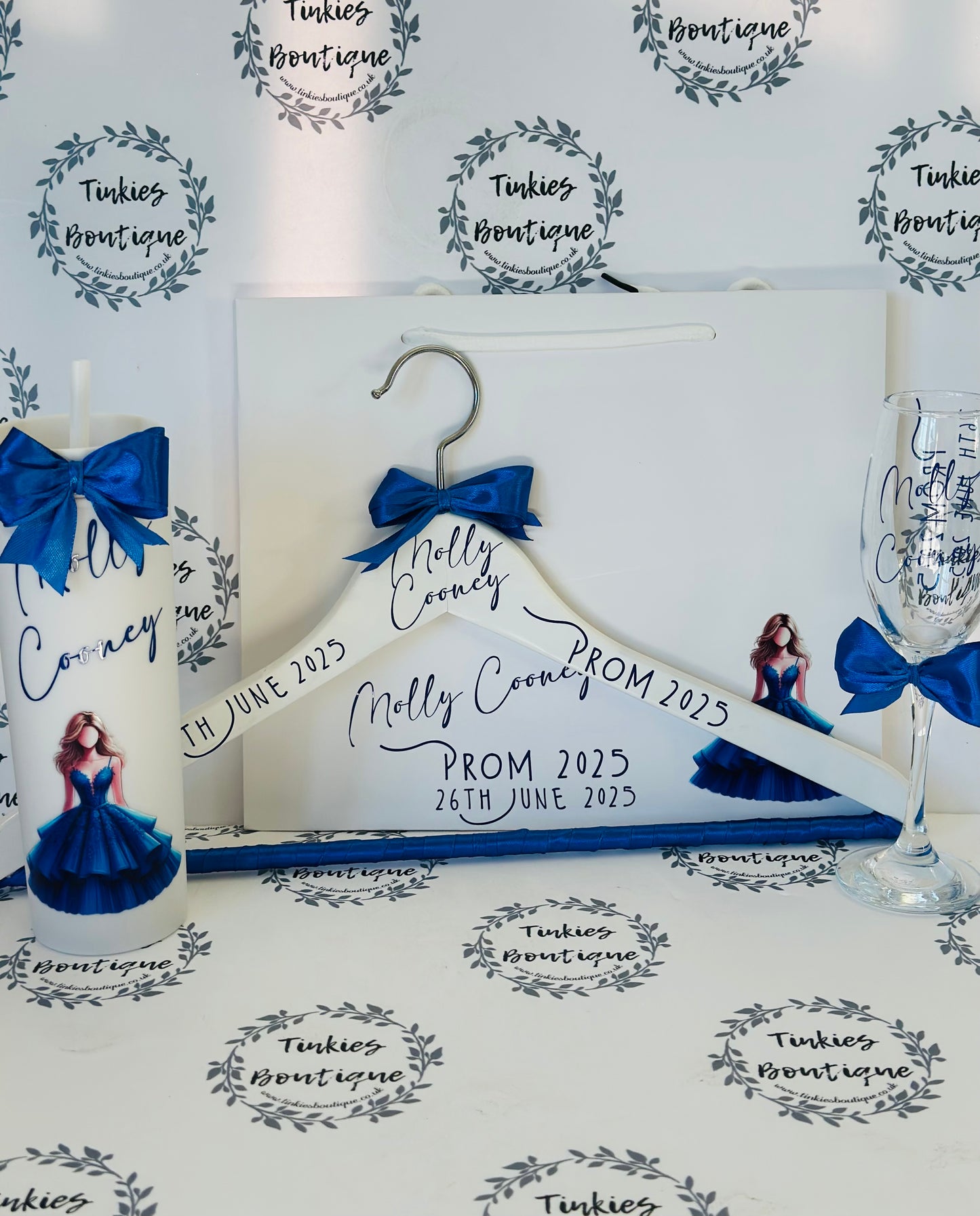 PROM Bundle with Personal Touch - Custom Gifts , School leavers Personalised Prom glass Champagne Flute, Prom 2025, Prom Gift.