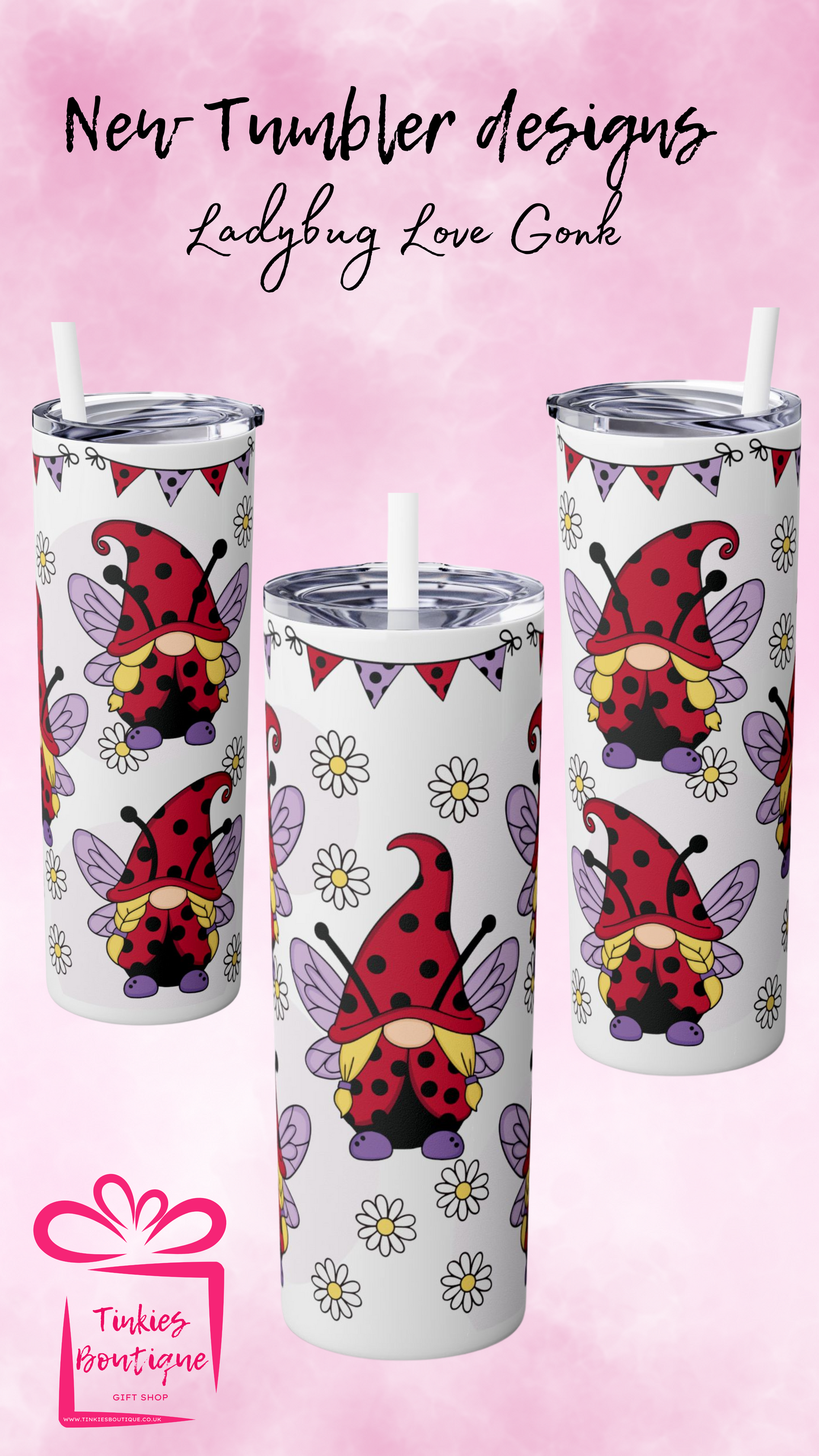 20oz Ladybug Valentine’s Tumbler - Cute & Festive Gift for Lovebugs!