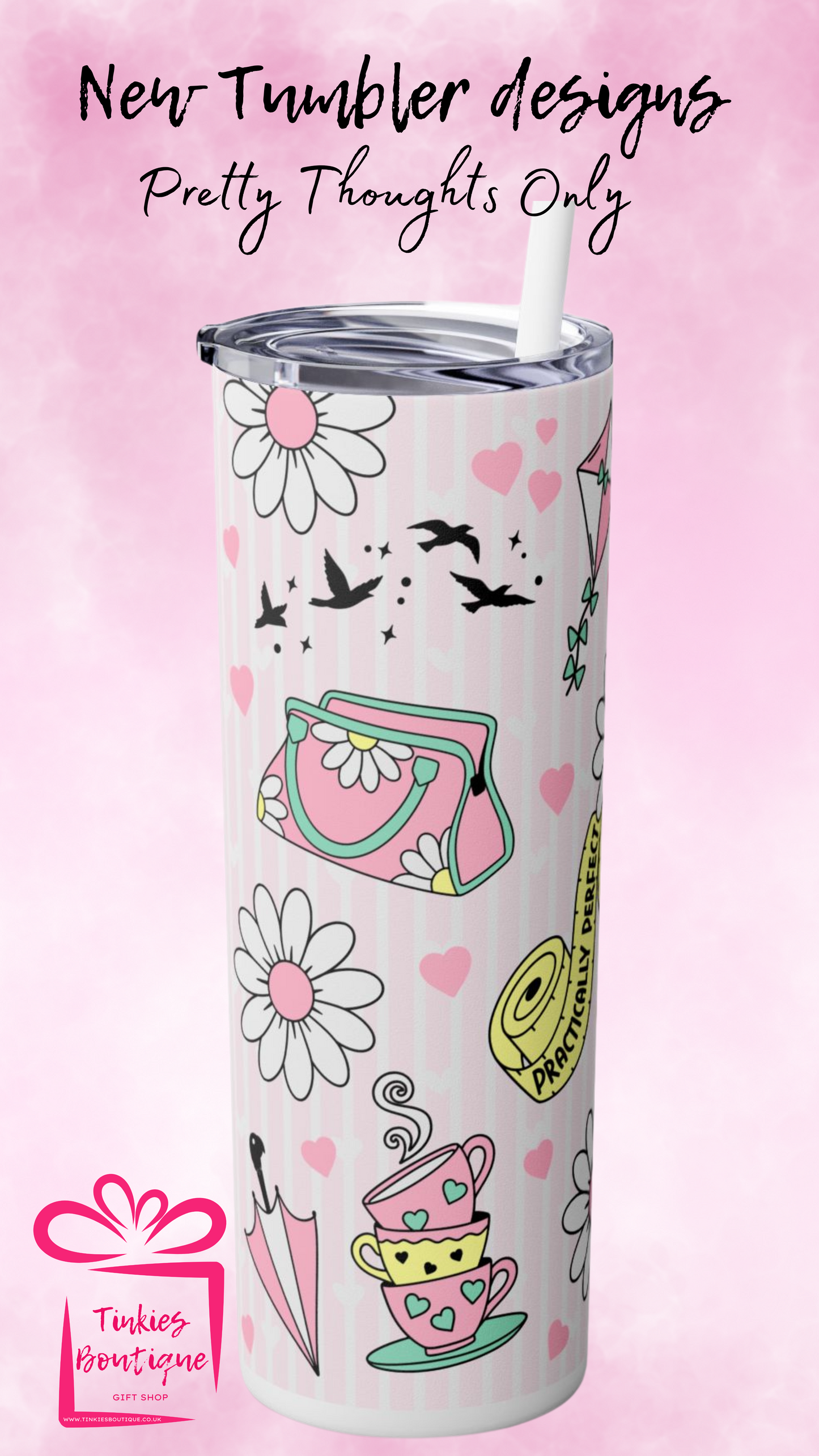 20oz ‘Practically Perfect’ Tumbler - Elegant & Functional Drinkware!