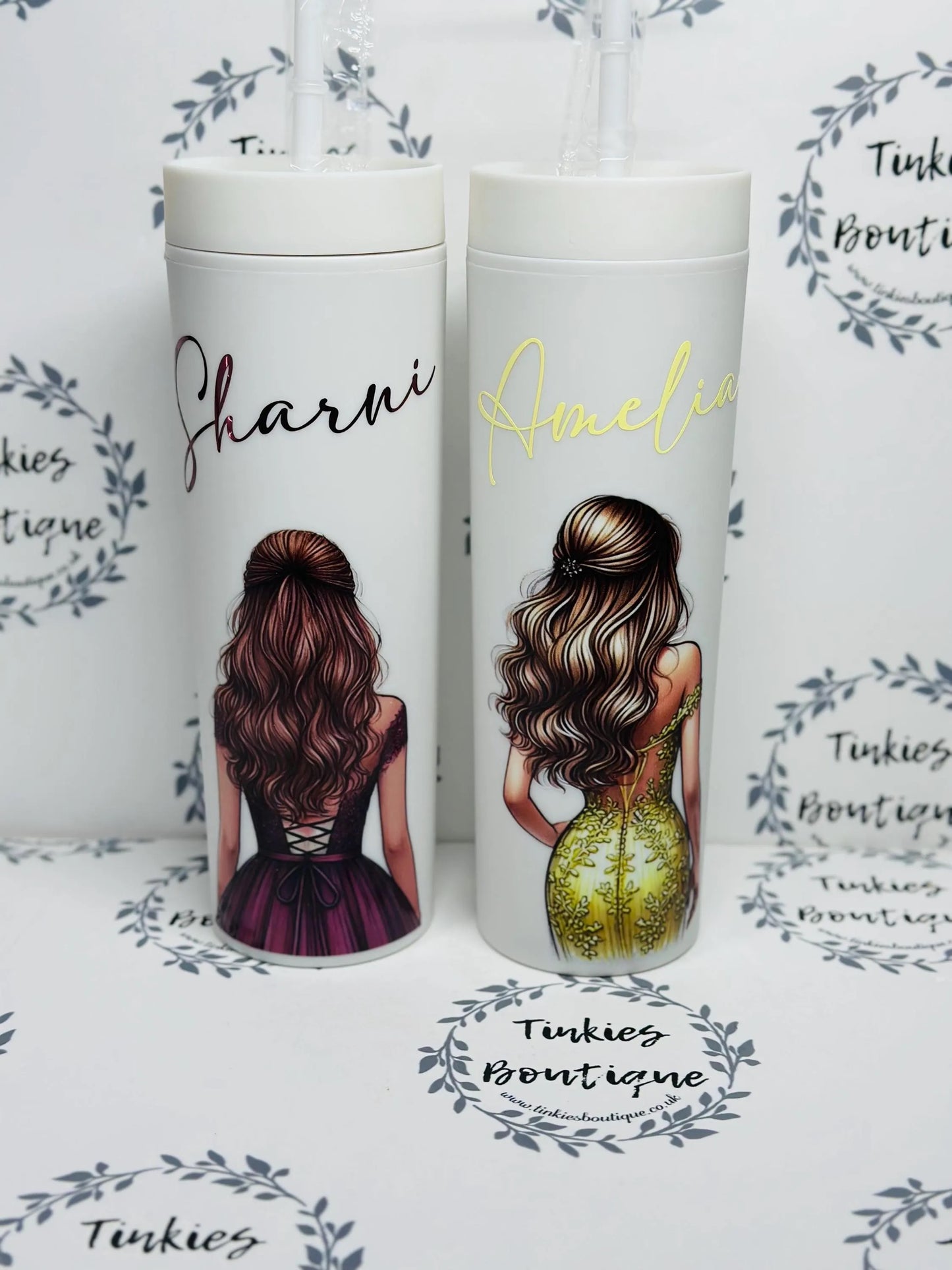 Personalised wedding double walled tumbler - bride - bridesmaids- groom