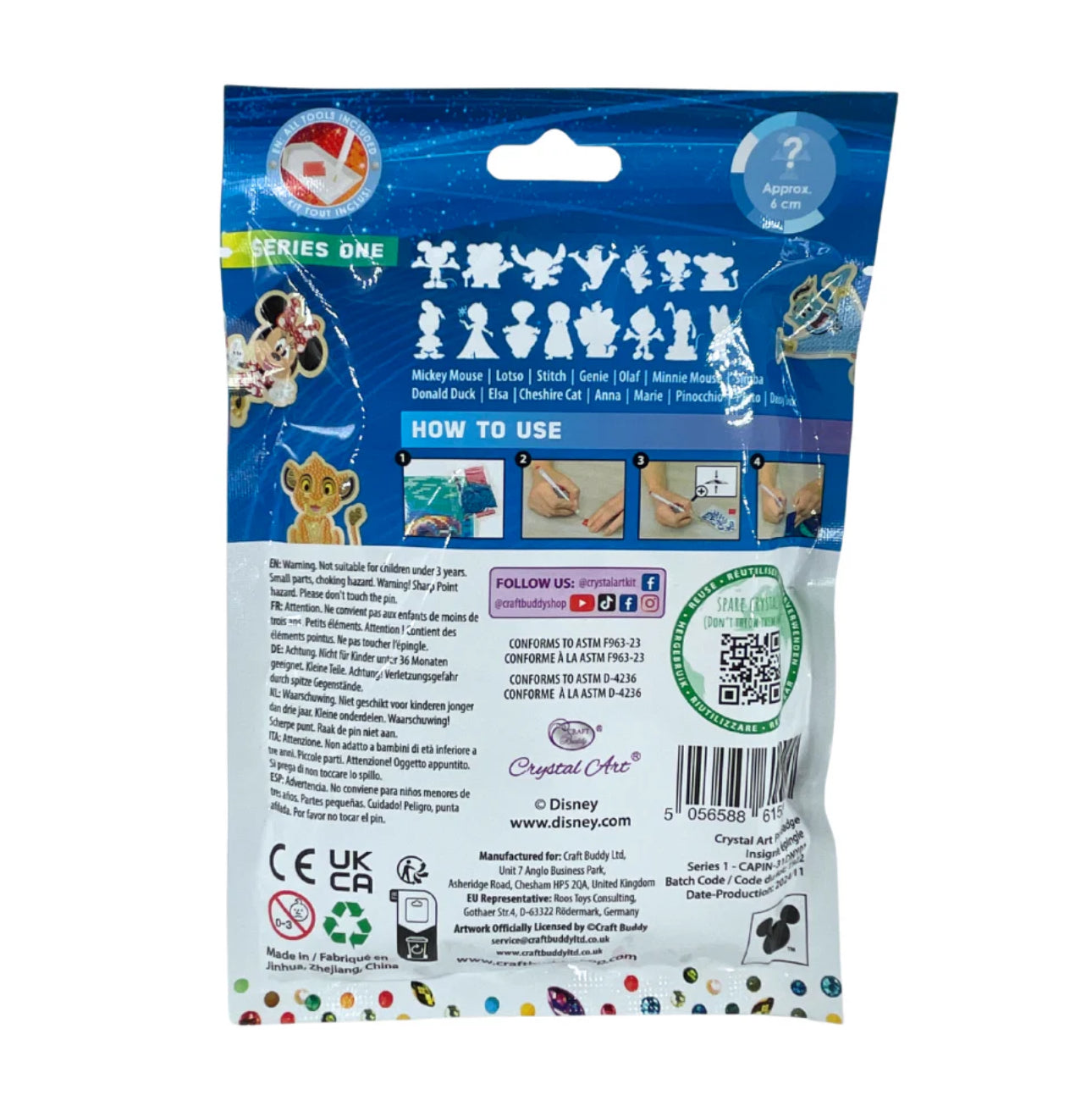 Disney Crystal Art Pin Badges - Series 1