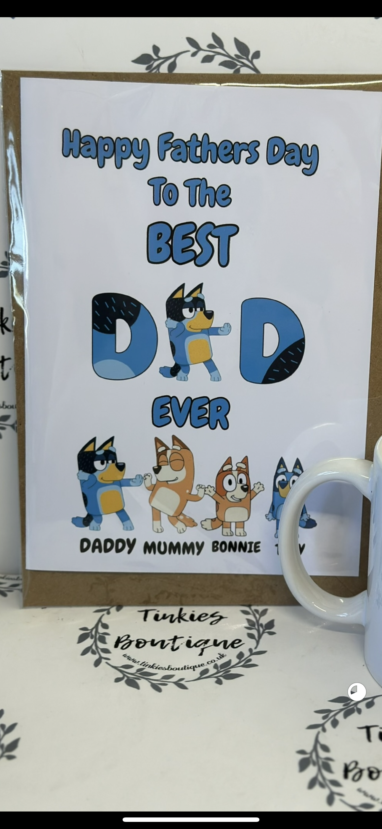 Fathers Day card - blue one theme Father’s Day custom card - custom gift card - personalised