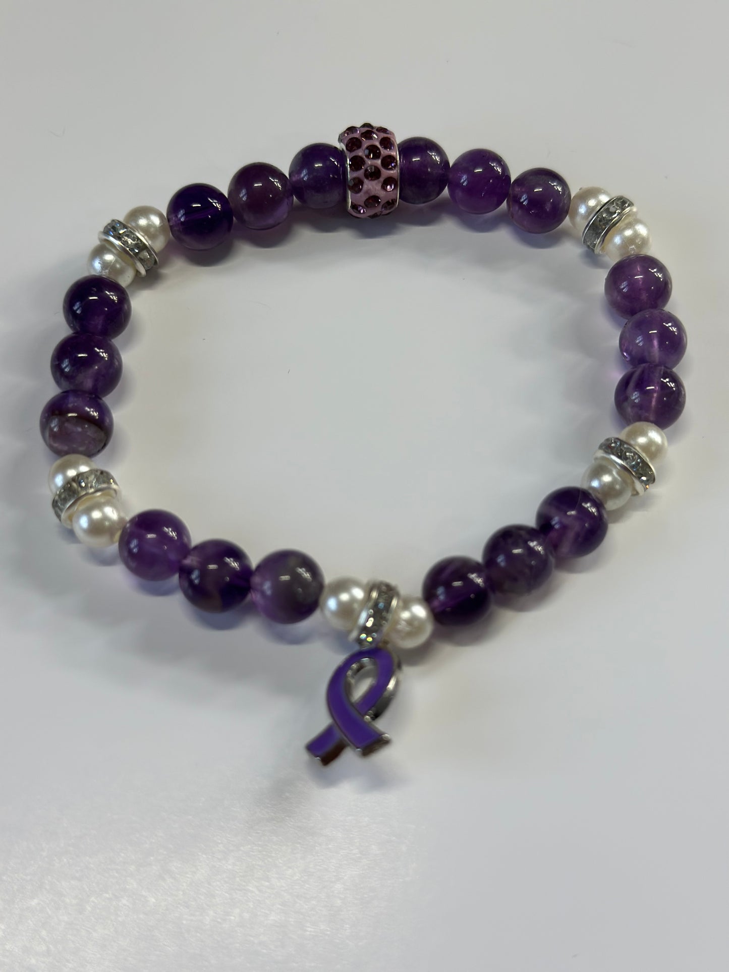 Fibromyalgia Awareness Bracelet – Purple Ribbon Gift for Her | Strength & Hope Jewelry