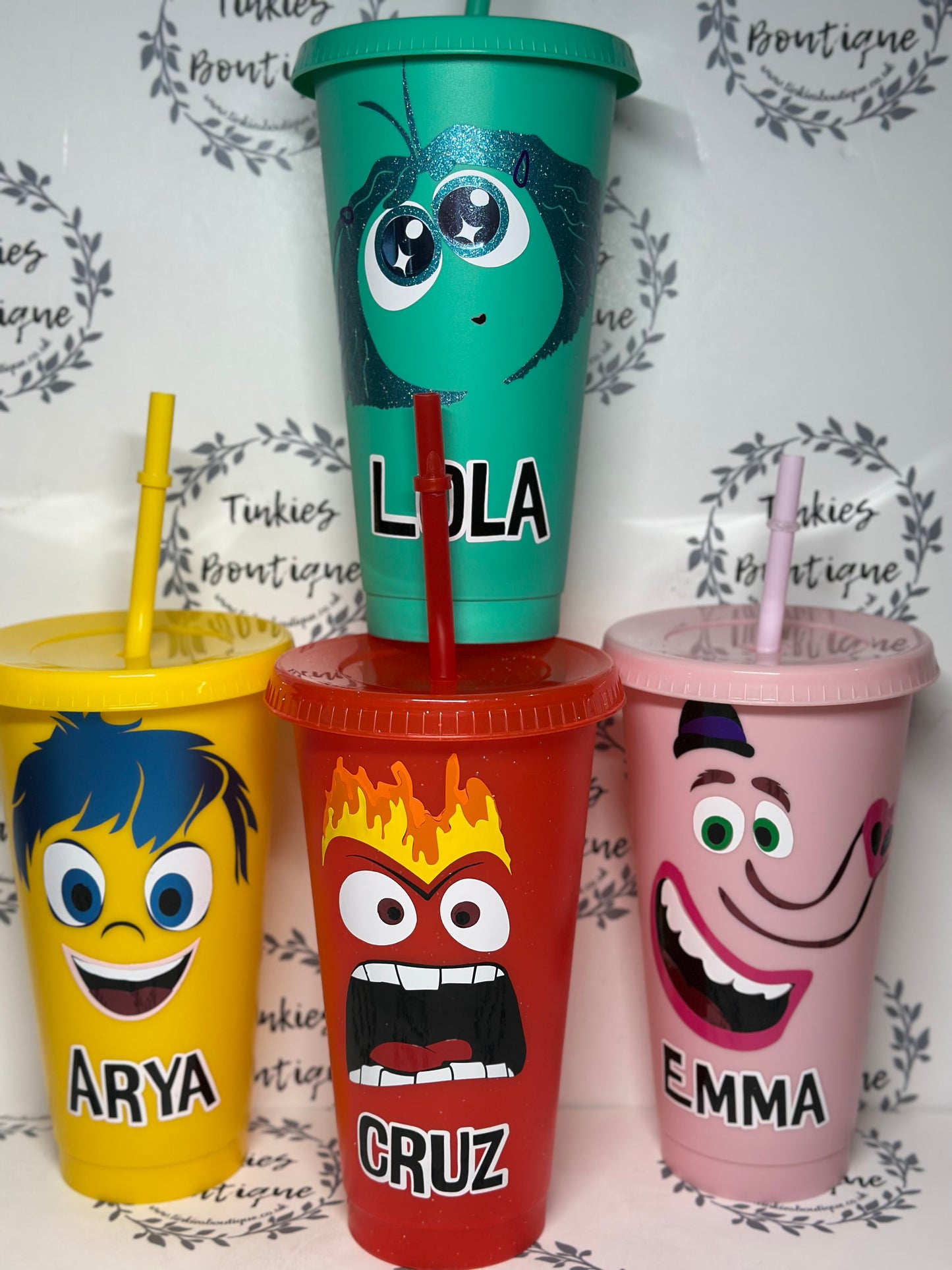 Inside Out 2 Inspired Cold Cups - Customisable Character-Themed Tumblers, Personalised Gifts