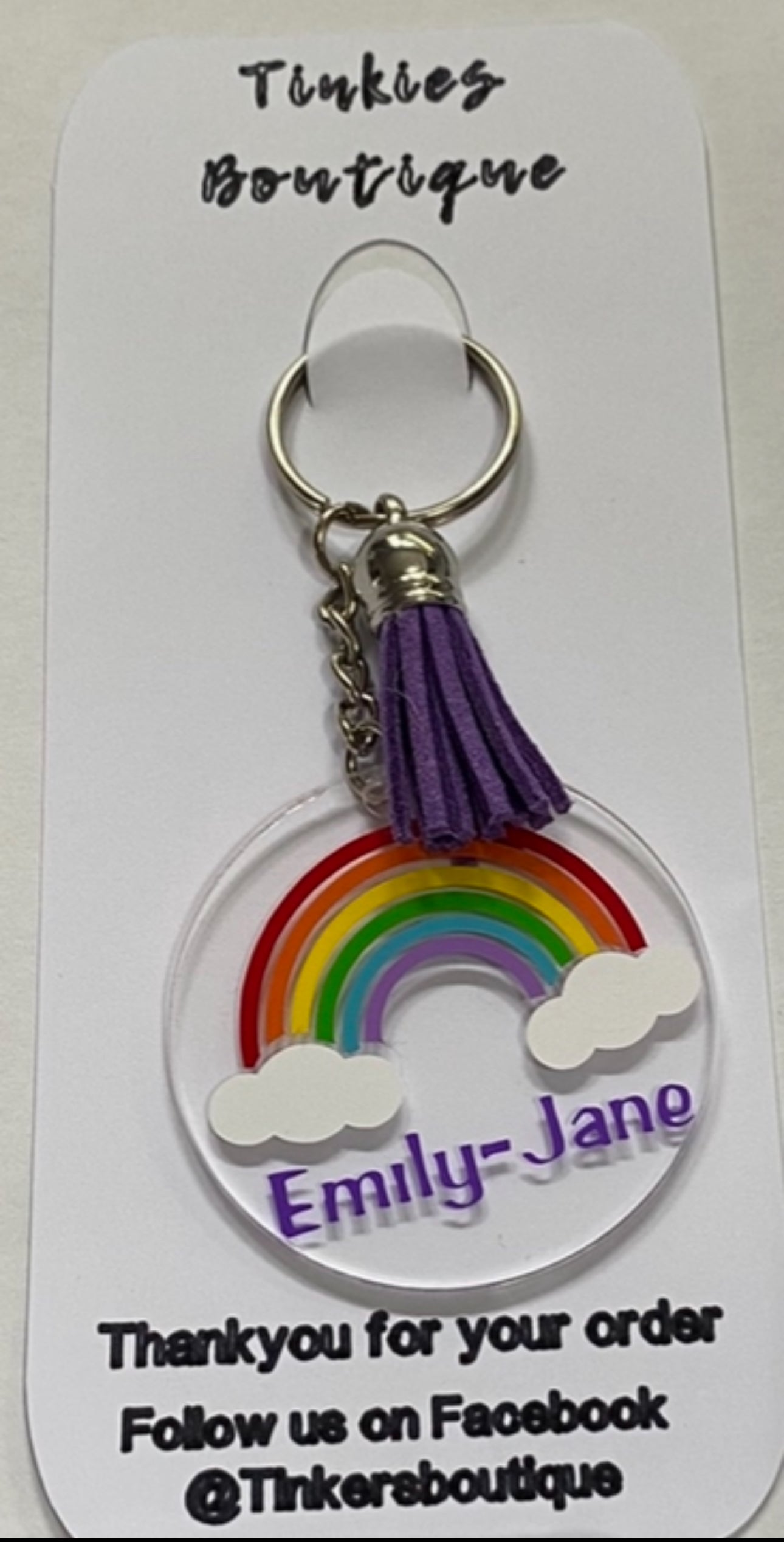 Personalised Rainbow Keyrings // stocking filler