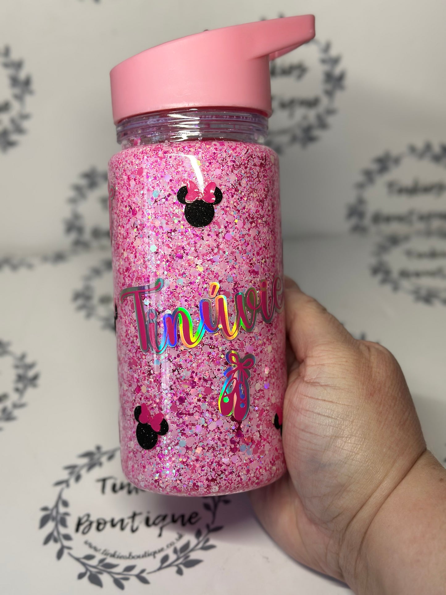 Mouse ballet dancer inspired 10oz double walled tumbler no globe glitter tumbler personalised