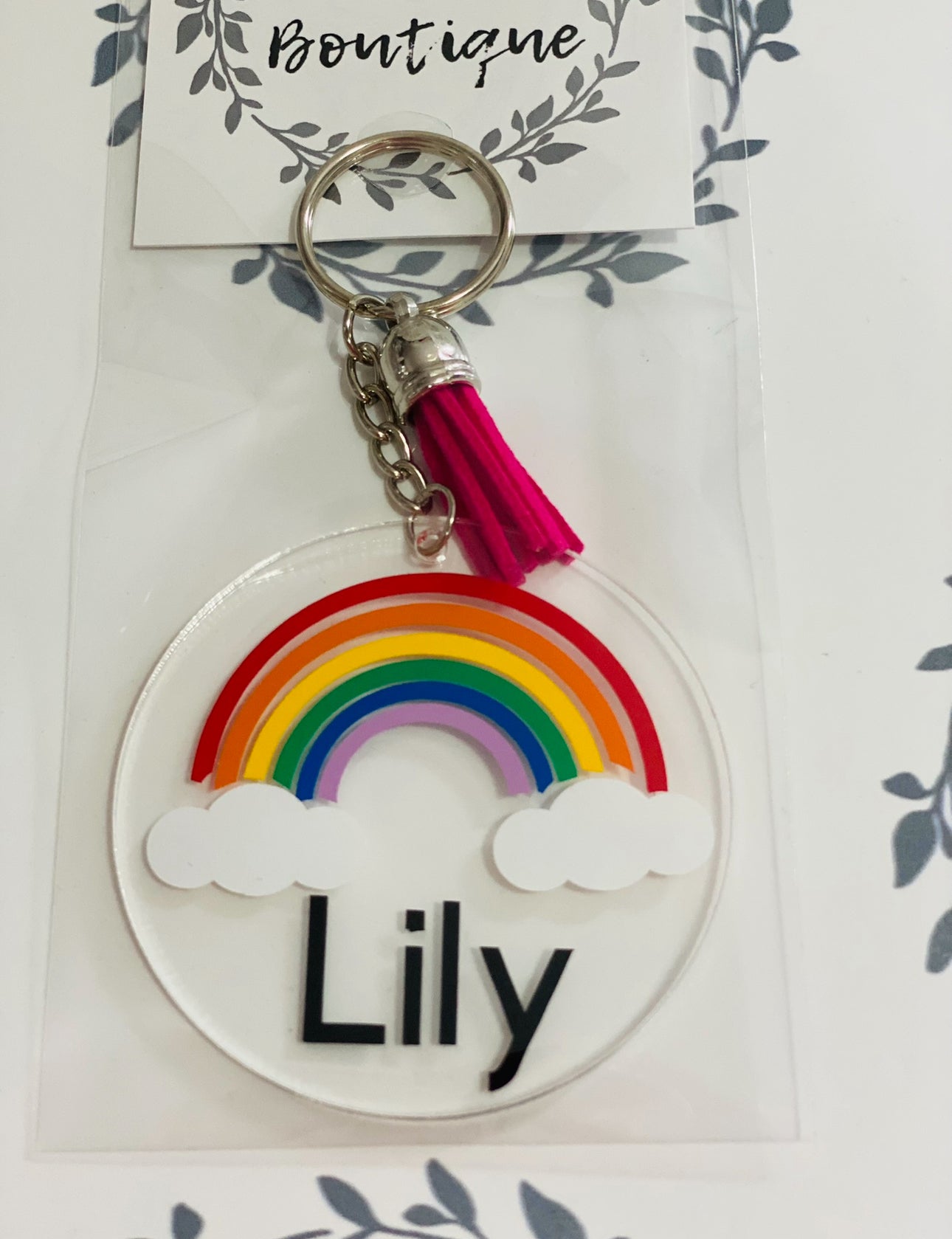 Personalised Rainbow Keyrings // stocking filler