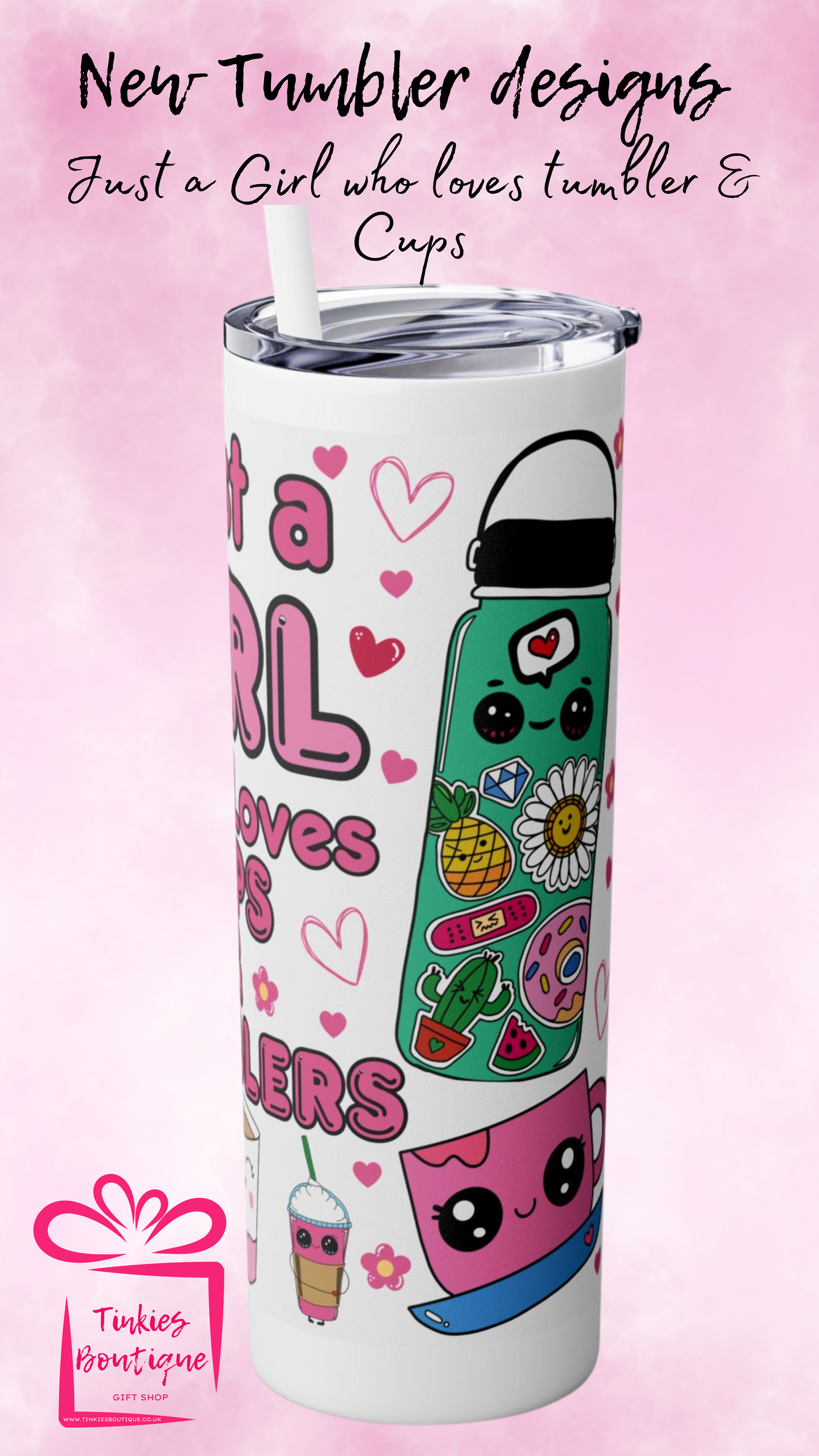 20oz Im Just a Girl Who Loves Tumblers & Cups’ Tumbler - Perfect for Drinkware Fans
