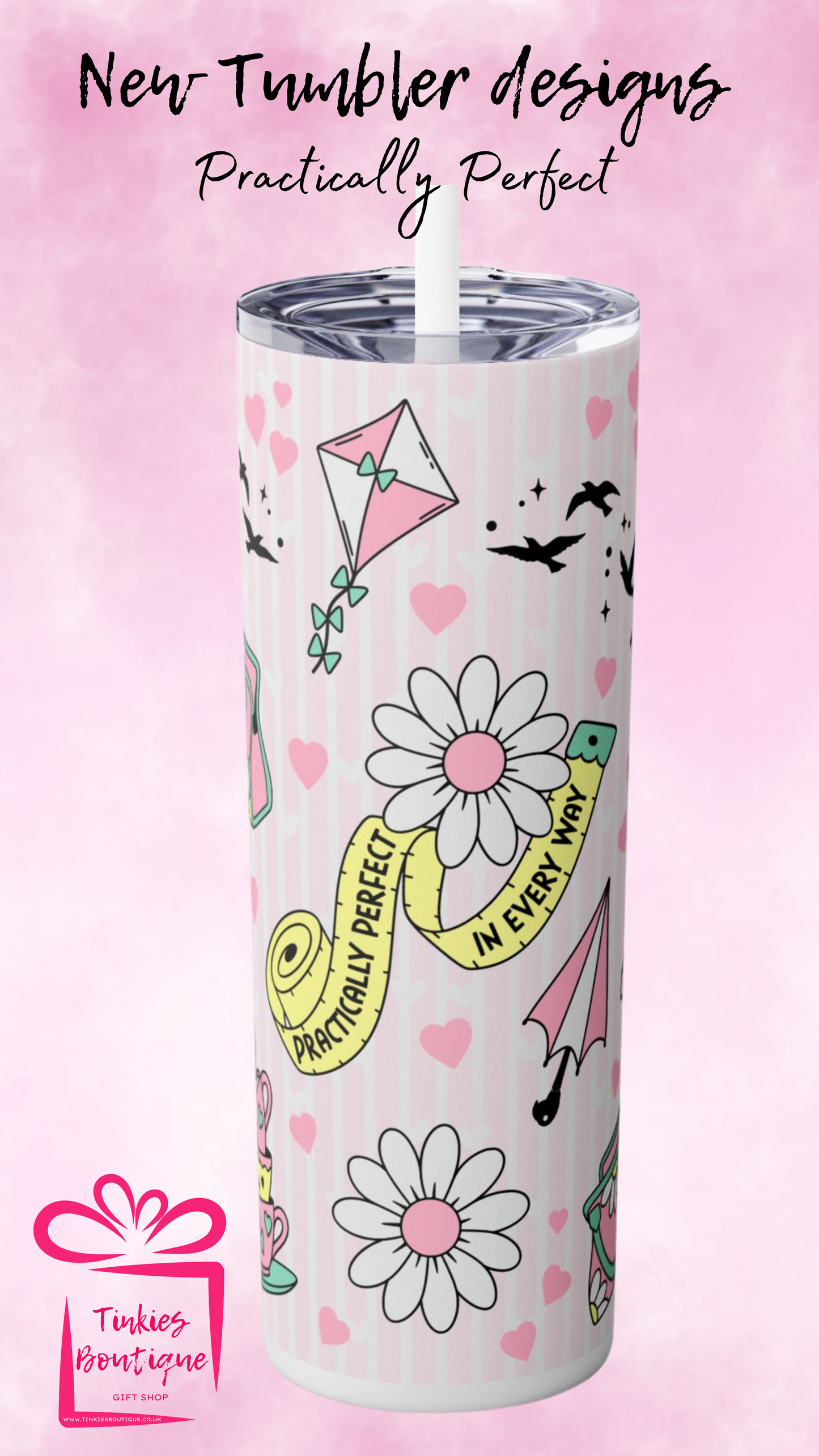 20oz ‘Practically Perfect’ Tumbler - Elegant & Functional Drinkware!
