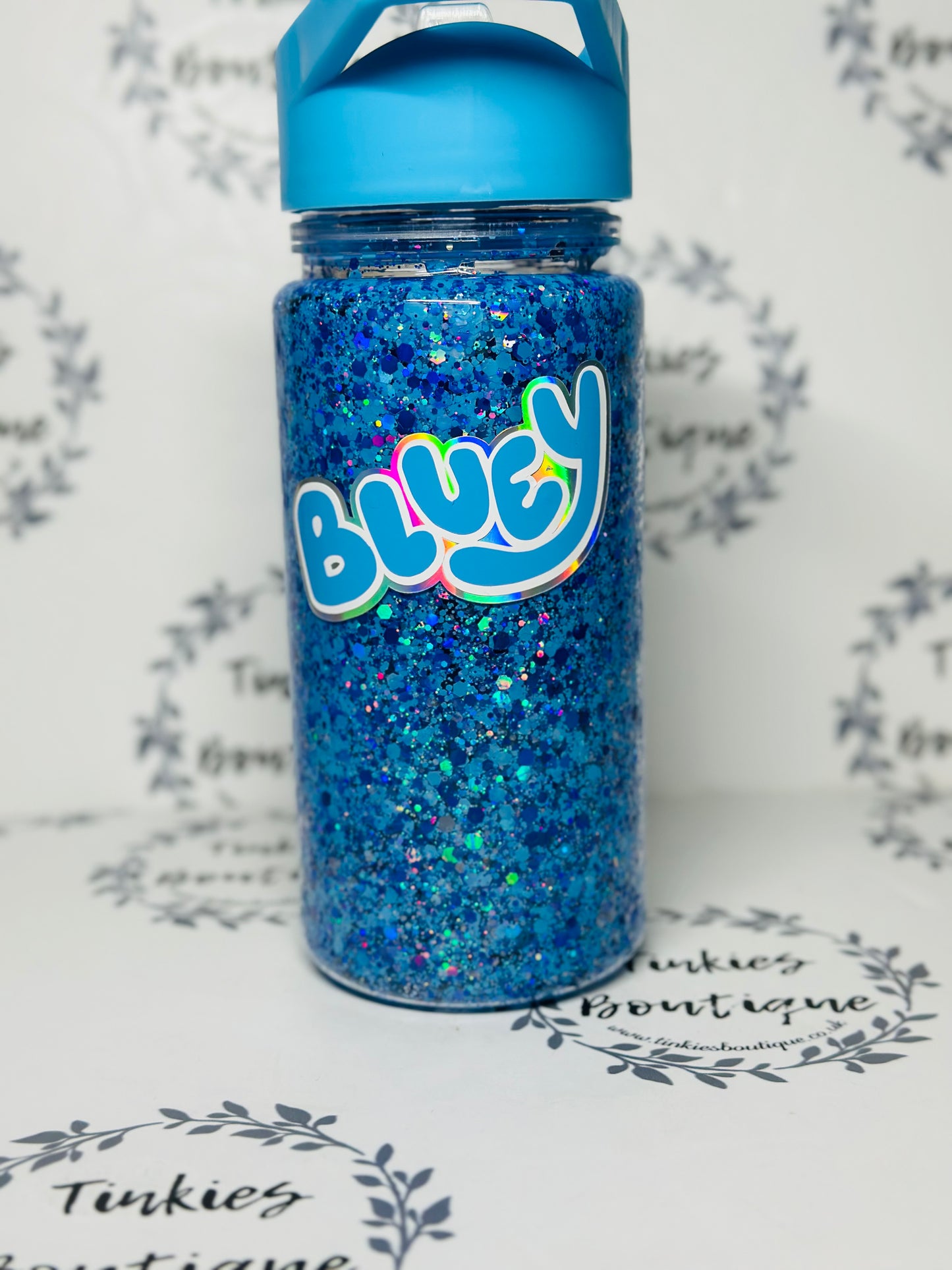 Blue one Glitter Water Bottle – Kids Sparkly Drink Bottle personalised gift