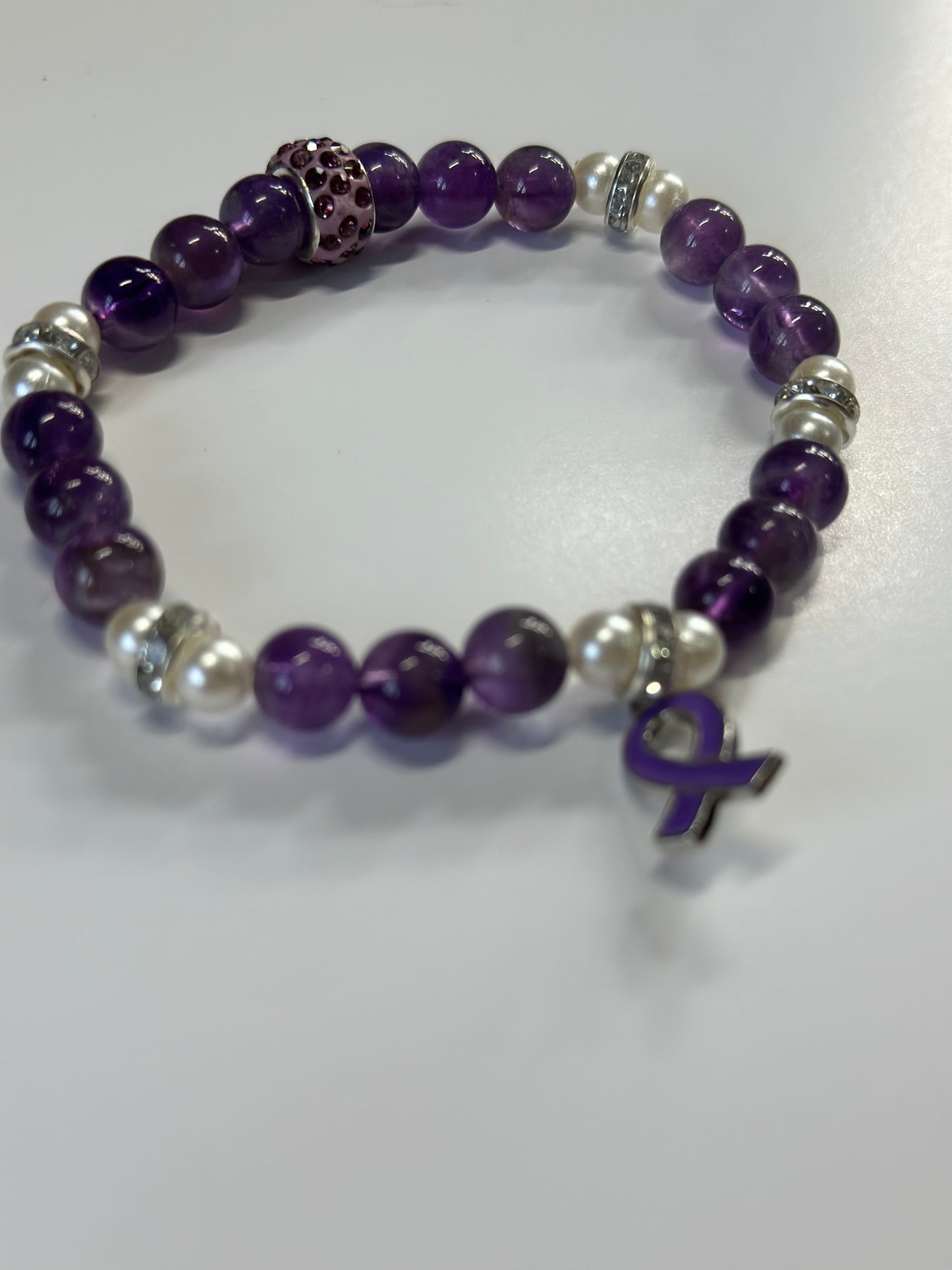 Fibromyalgia Awareness Bracelet – Purple Ribbon Gift for Her | Strength & Hope Jewelry