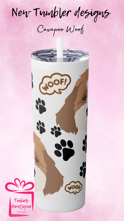 20oz Cavapoo & Cockapoo Wood Grain Dog Tumbler - Perfect for Dog Lovers!