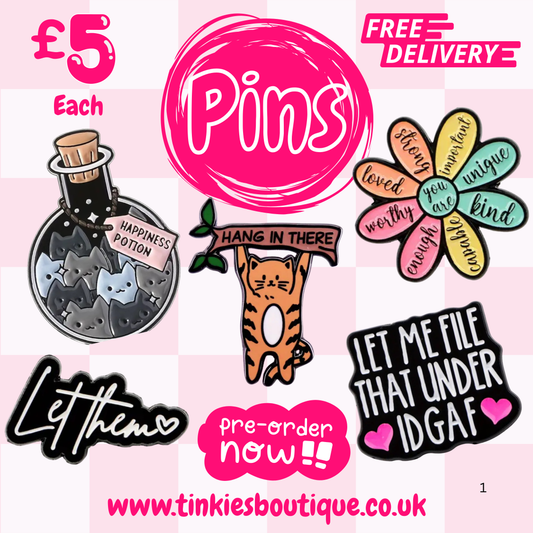 Cute Motivational & Funny Enamel Pins – Pre-Order Now! | Tinkie’s Boutique - 1