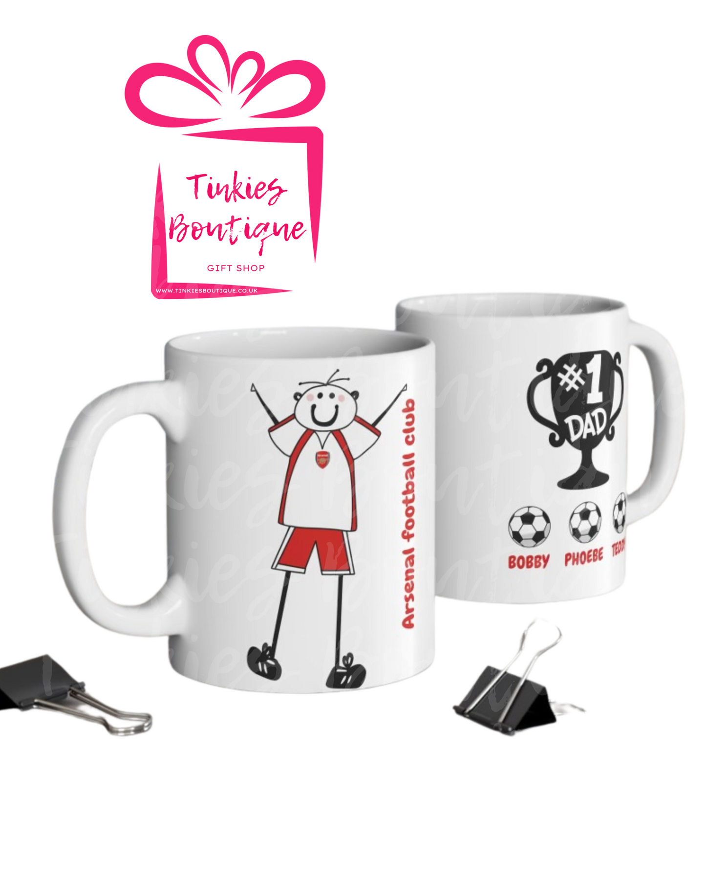 Fathers Day Stick Man Football Mug - custom Mug- - personalised Gift Mug