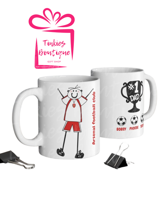 Fathers Day Stick Man Football Mug - custom Mug- - personalised Gift Mug