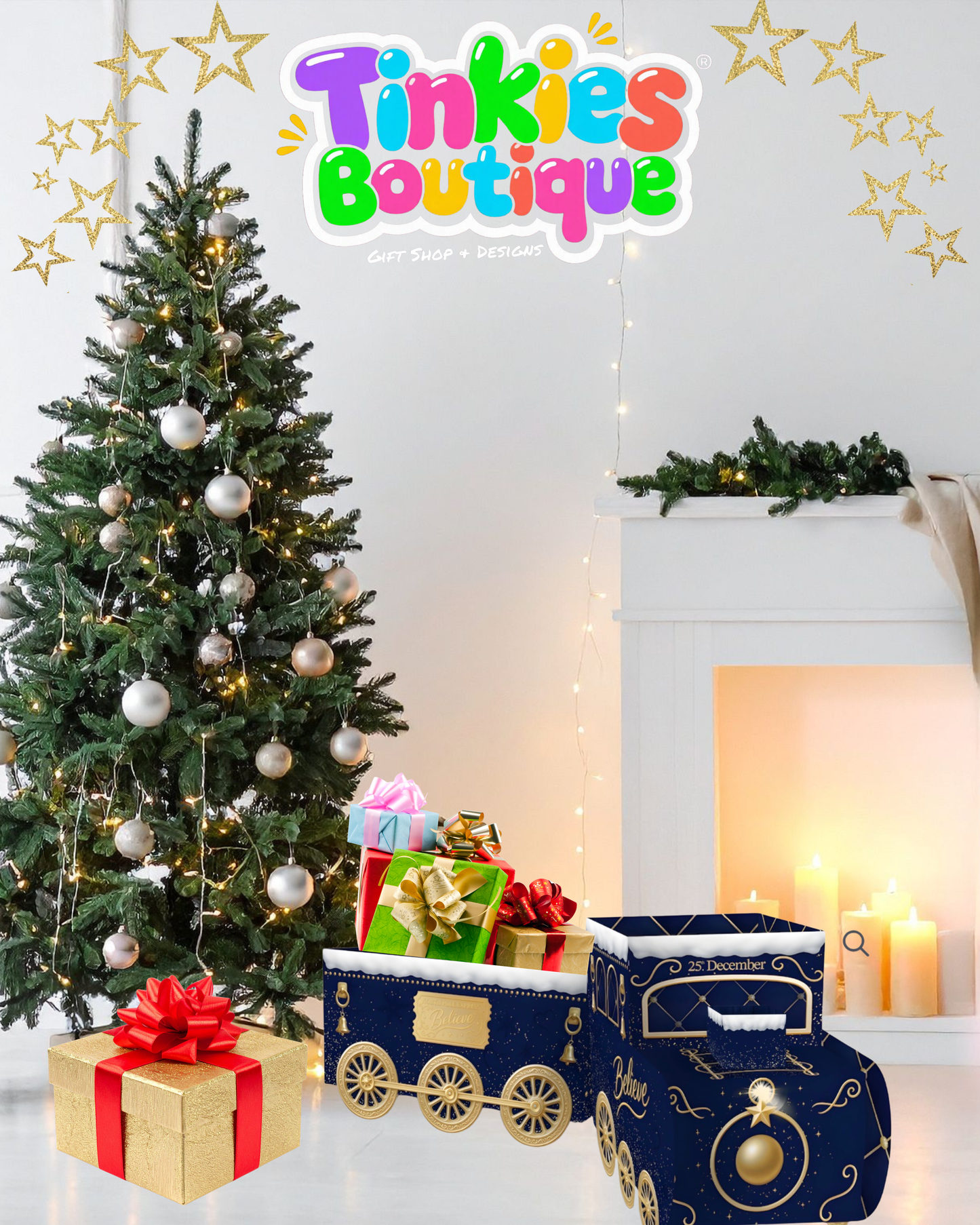 PREORDER - Personalised Express Believe Christmas Gift Train & Carriage