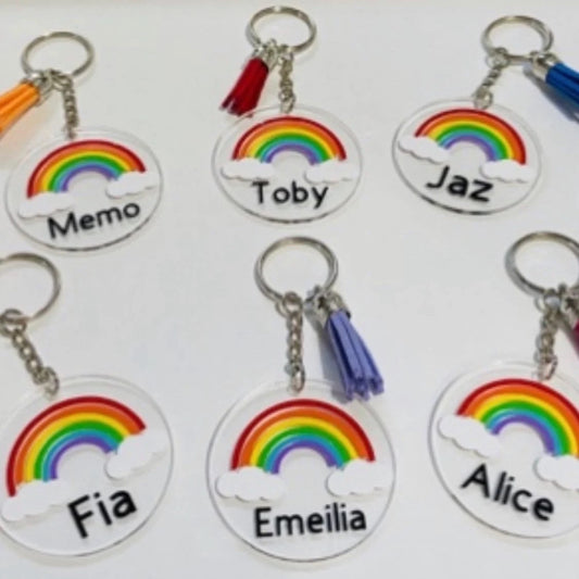 Personalised Rainbow Keyrings // stocking filler