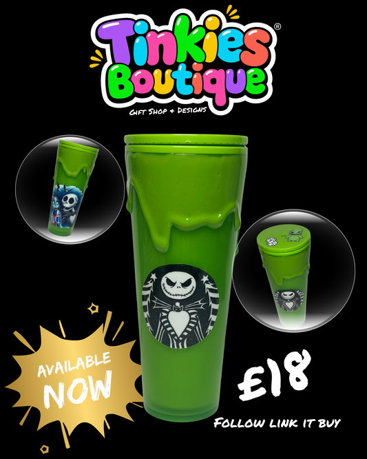 Custom slime the night before Christmas Cup – Spooky Halloween Design – Reusable Tumbler – Limited Edition