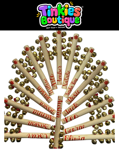 Personalized Christmas Jingle Bells – Custom Name Wooden Musical Bells for Kids