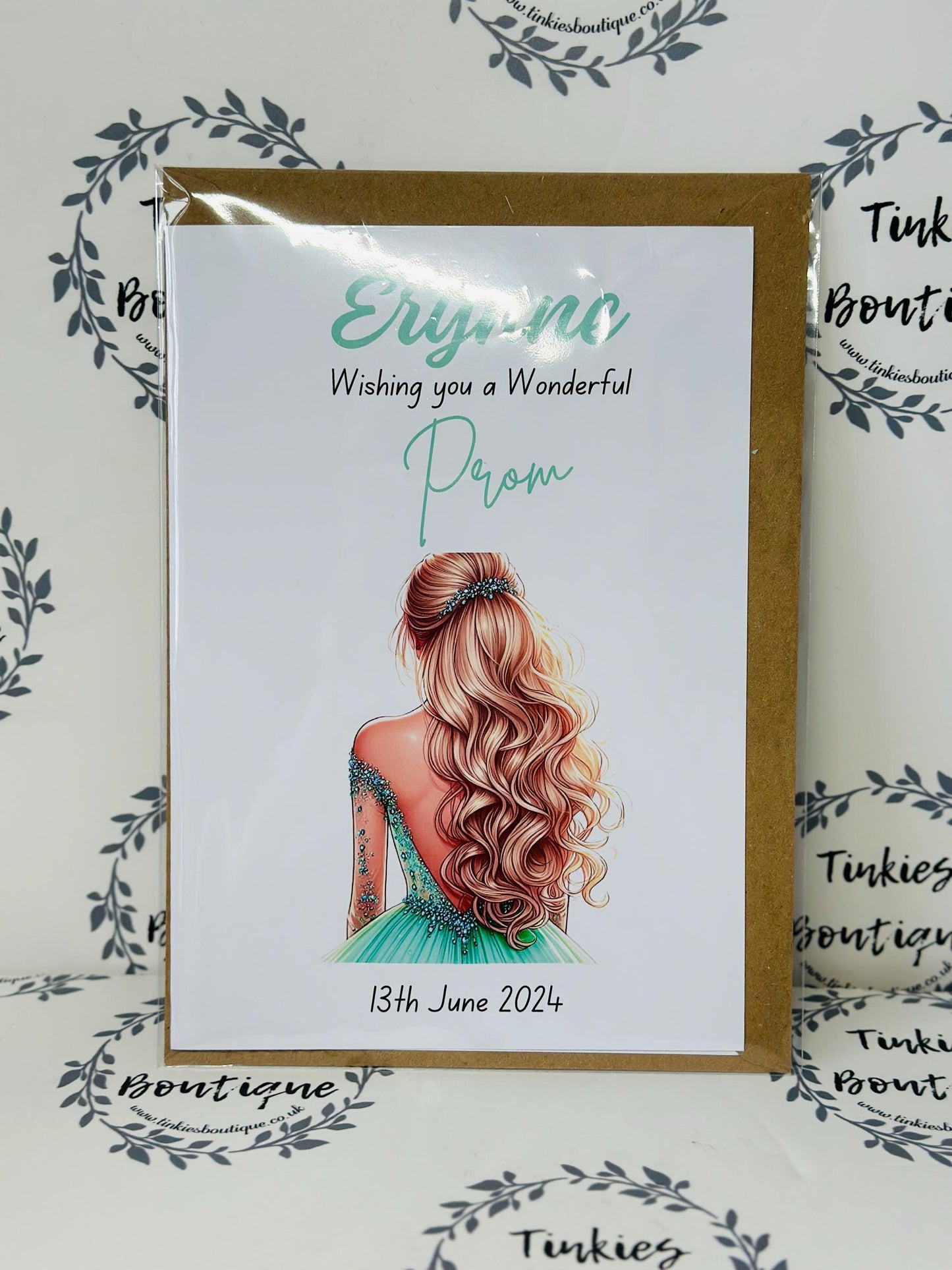 Personalised  Prom Cards for teens, changeable, Secondary School Prom, University Prom, School Leavers Prom, Prom Night UK