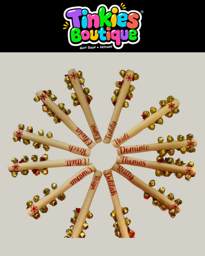 Personalized Christmas Jingle Bells – Custom Name Wooden Musical Bells for Kids