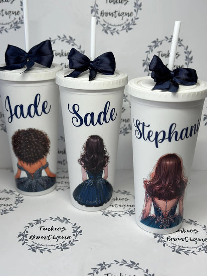 Personalised wedding double walled tumbler - bride - bridesmaids- groom