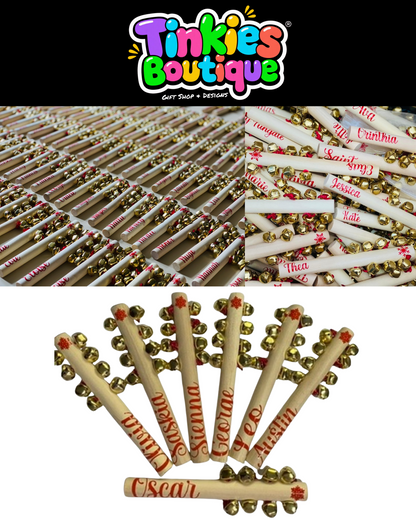 Personalized Christmas Jingle Bells – Custom Name Wooden Musical Bells for Kids