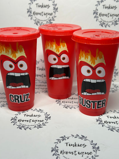 Inside Out 2 Inspired Cold Cups - Customisable Character-Themed Tumblers, Personalised Gifts
