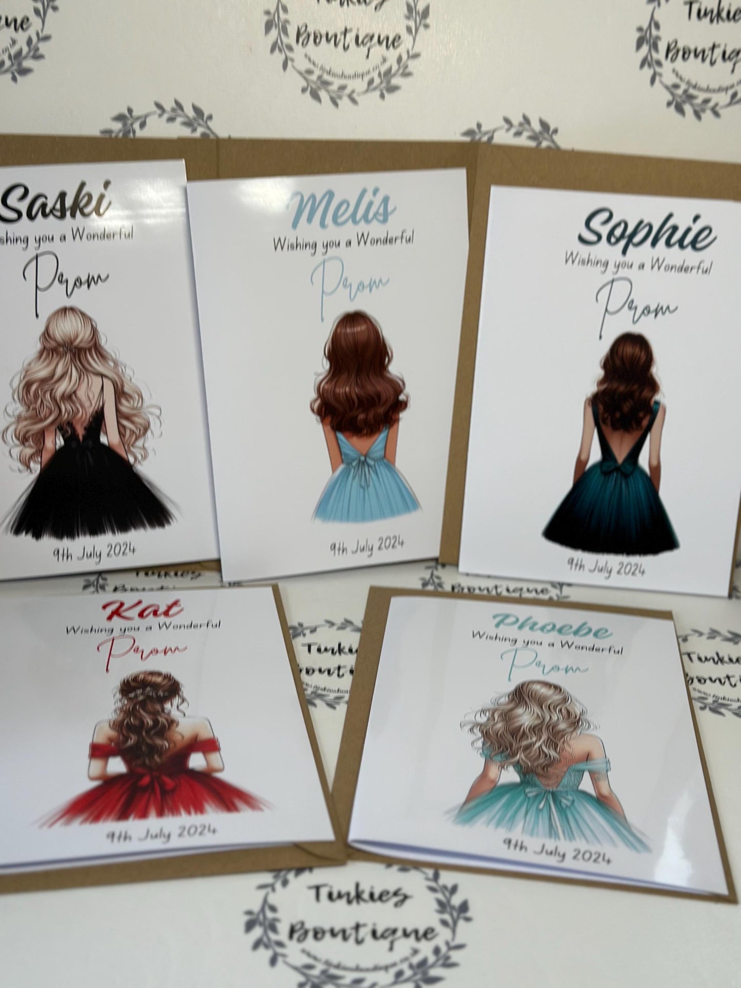 Personalised  Prom Cards for teens, changeable, Secondary School Prom, University Prom, School Leavers Prom, Prom Night UK