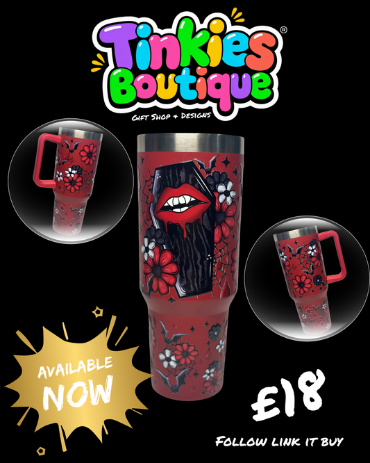 Custom spooky Halloween 40oz tumbler  – Spooky Halloween Design – Reusable Tumbler – Limited Edition