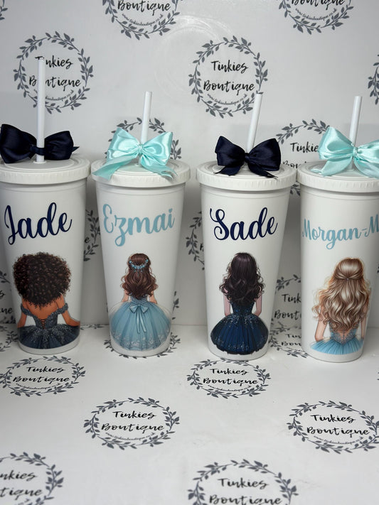Personalised wedding double walled tumbler - bride - bridesmaids- groom