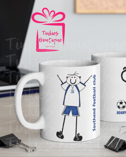 Fathers Day Stick Man Football Mug - custom Mug- - personalised Gift Mug