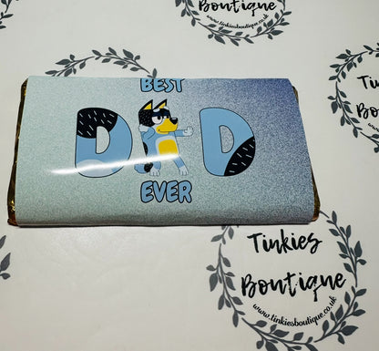 Fathers Day chocolate bar with personalised message on back