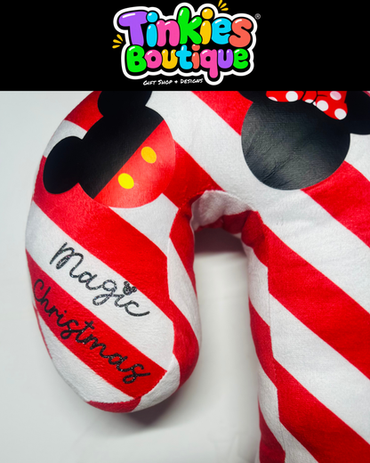 Personalised Magic Candy Cane Stripe Cushion | Custom Christmas Gift | Tinkies Boutique