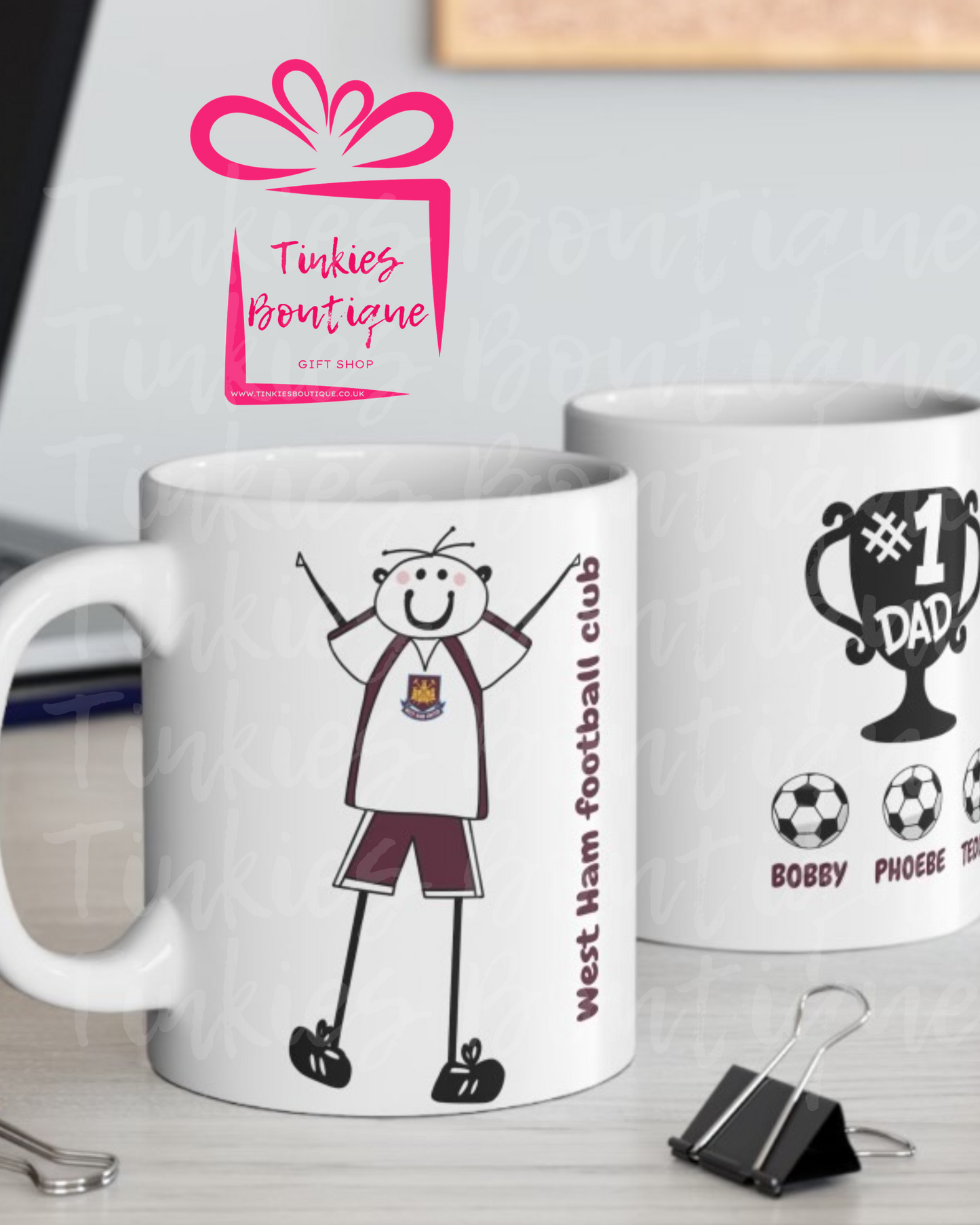 Fathers Day Stick Man Football Mug - custom Mug- - personalised Gift Mug